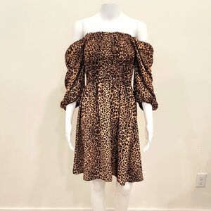 Everly Animal Print smocked dress